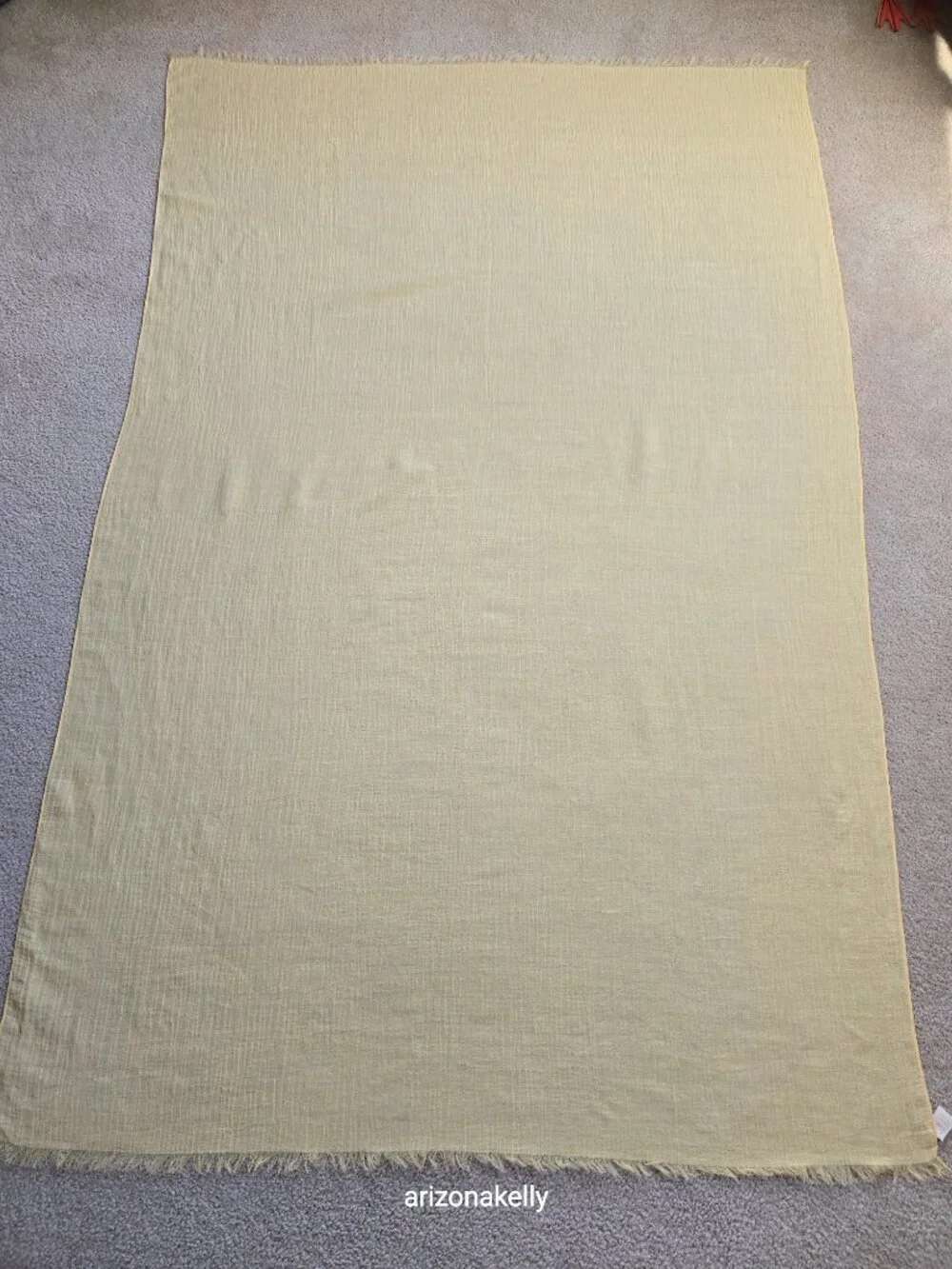 NWOT 100% Linen Scarf Seersucker Puckered Wrap Oversized Shawl Yellow Monday